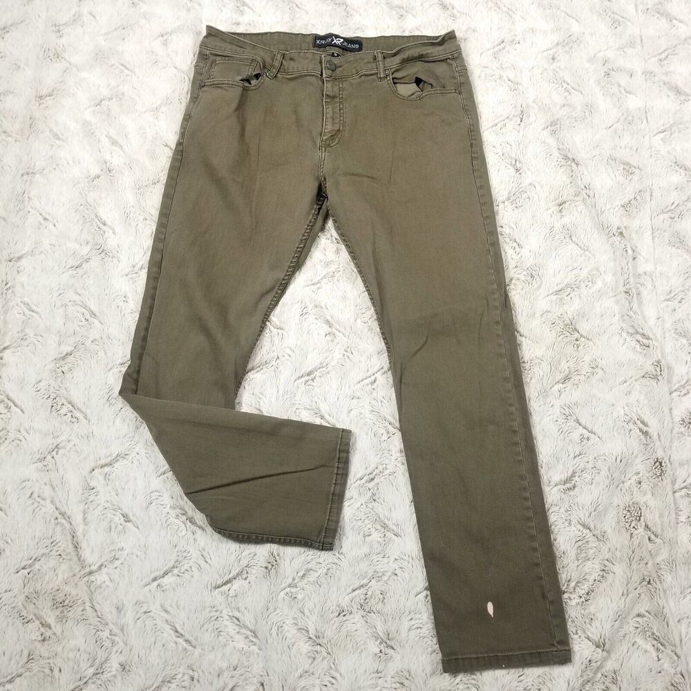 Xray jeans Mens 38×32 Brown Slim  Straight Medium Wash